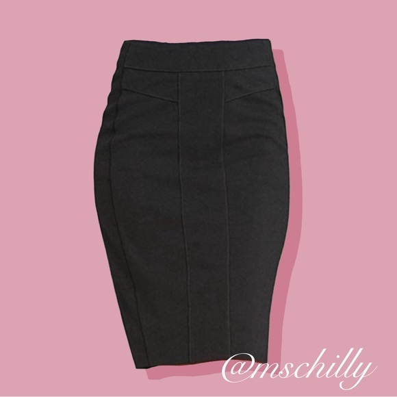 Cabi Dresses & Skirts - Cabi Ponte Black Pencil Career Skirt Fitted Stretchy 122 Sz 8